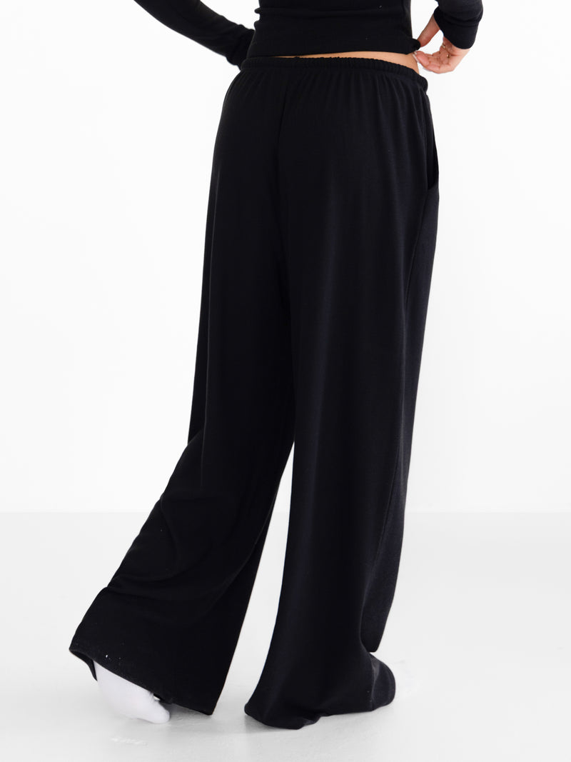 Ebony Wide Leg Trousers - Schwarz