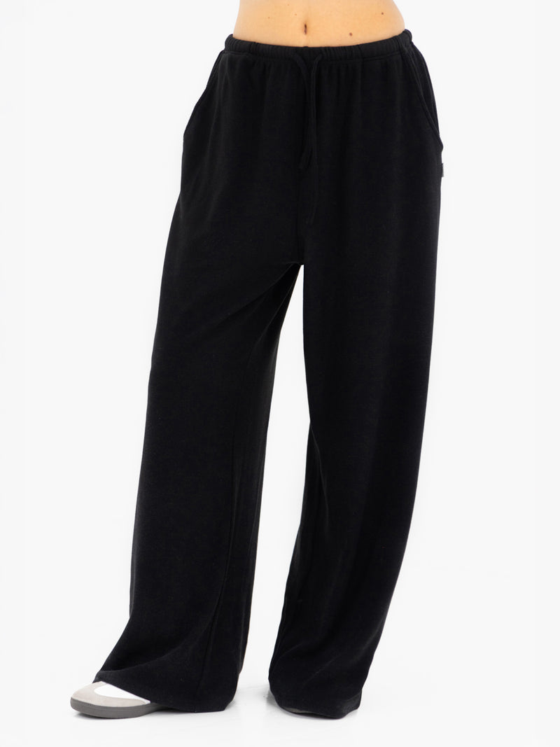 Ebony Wide Leg Trousers - Schwarz