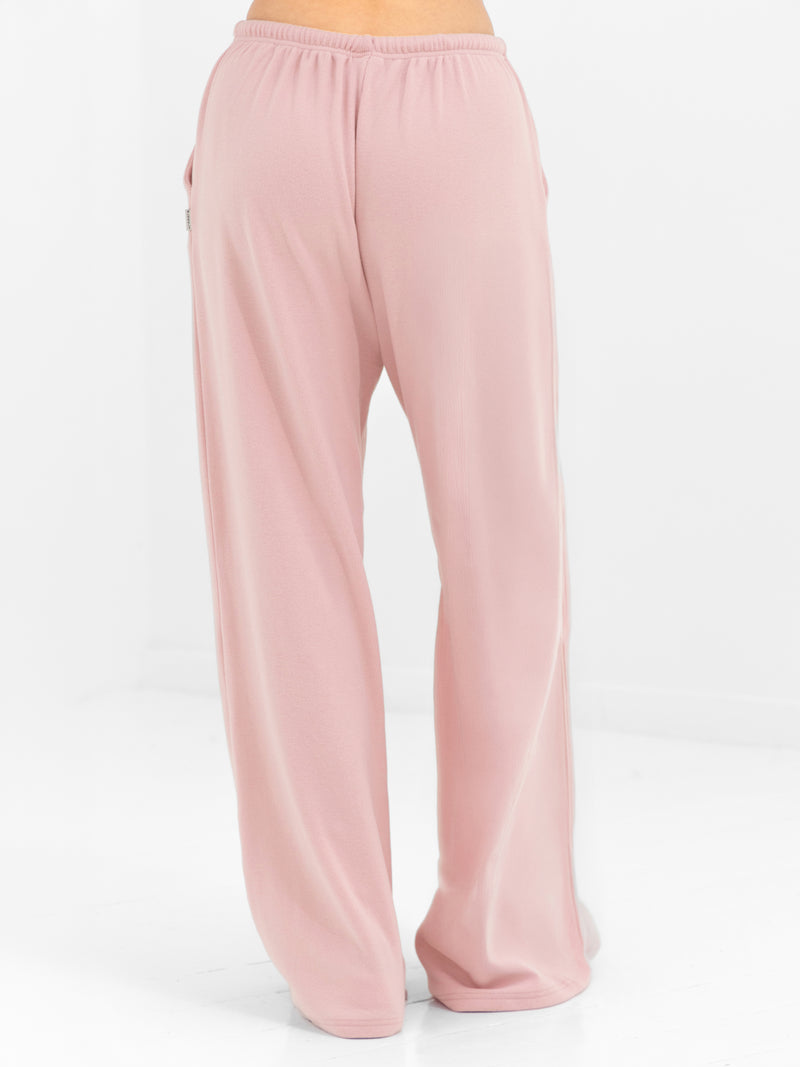 Ebony Wide Leg Trousers - Zachte roos