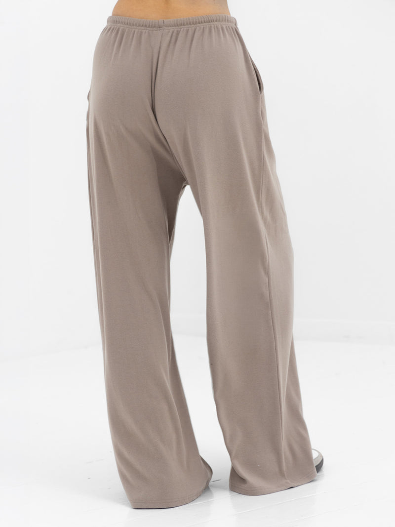 Ebony Wide Leg Trousers - Neutraal Taupe