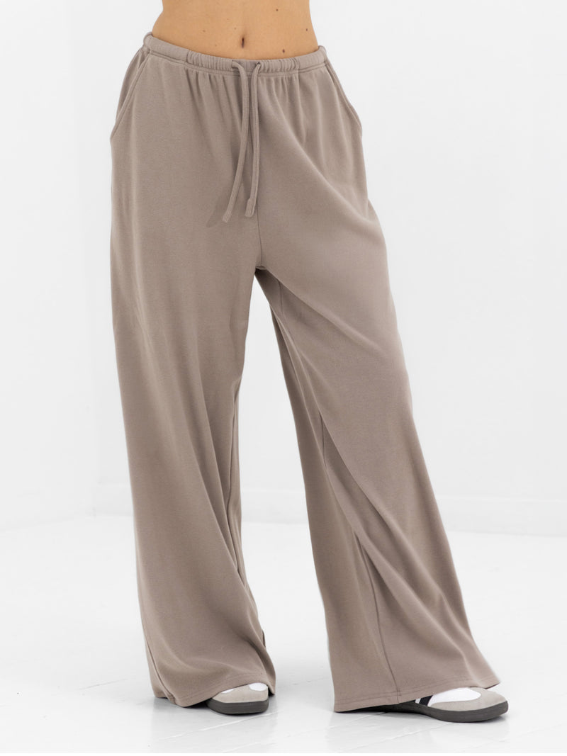 Ebony Wide Leg Trousers - Neutraal Taupe