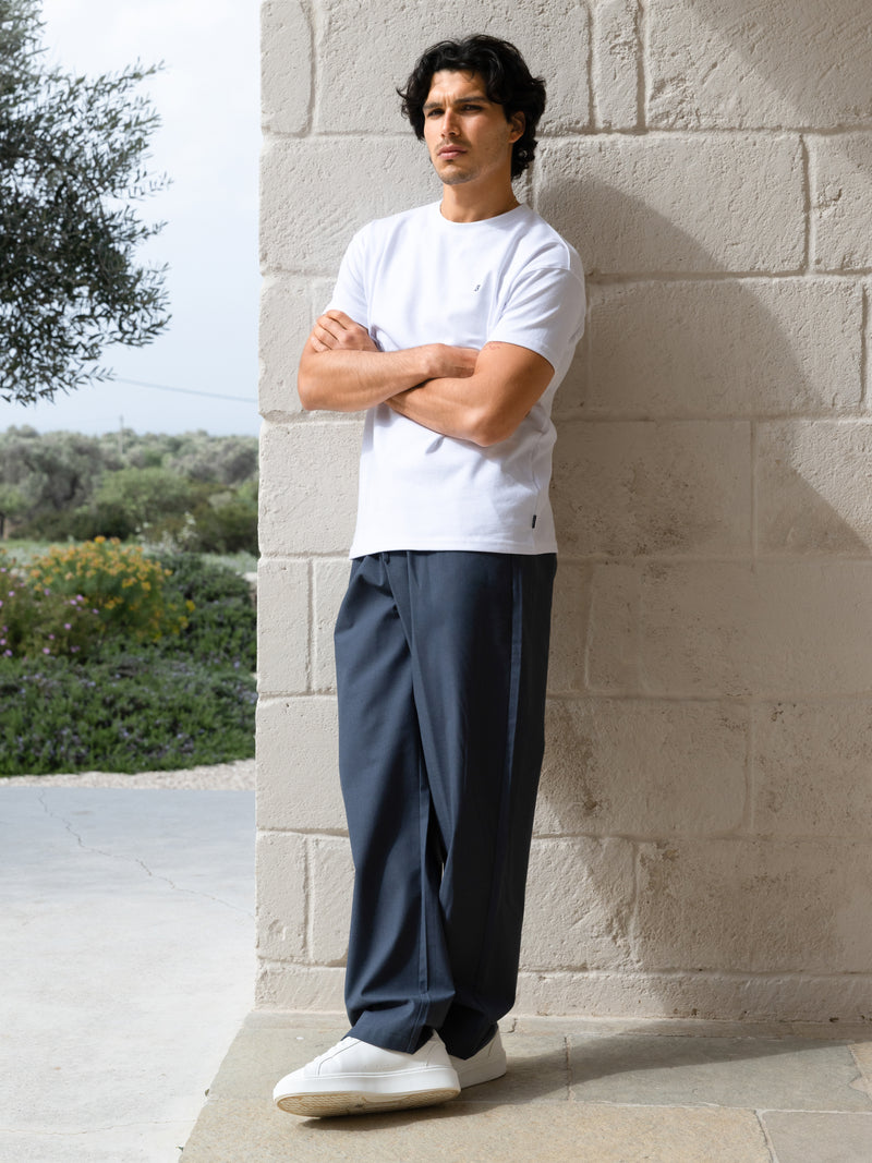 Jude Relaxed Linen Trousers - Dark Blue