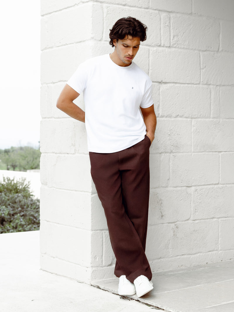 Jude Relaxed Linen Trousers - Dark Brown