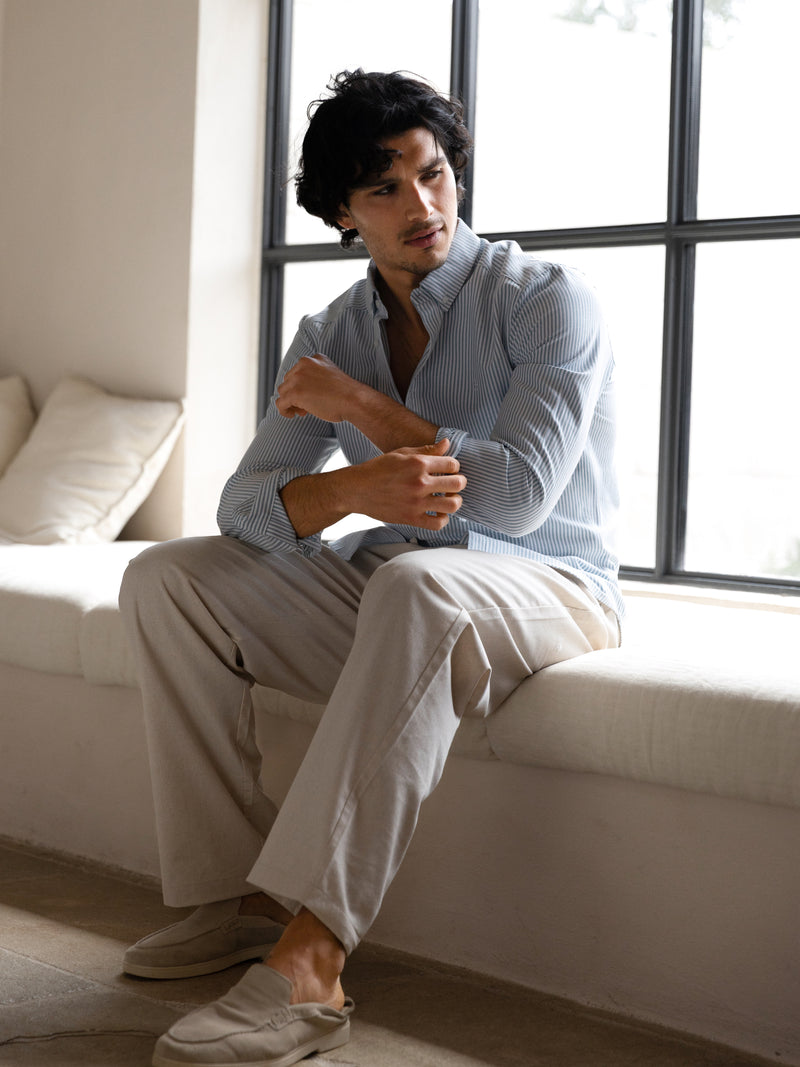 Jude Relaxed Linen Trousers - Hellbeige