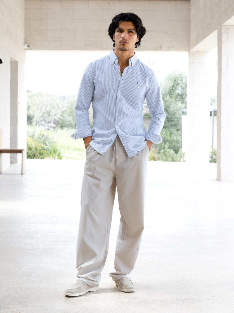 Jude Relaxed Linen Trousers - Hellbeige
