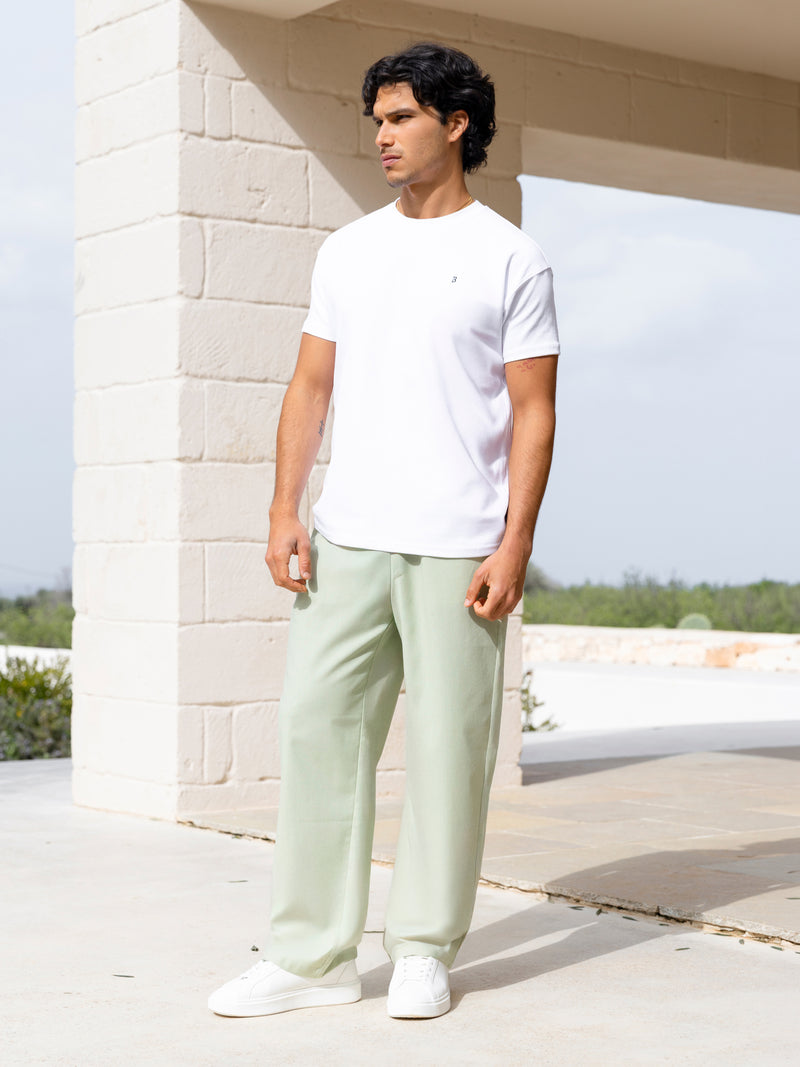 Jude Relaxed Linen Trousers - Sage Green