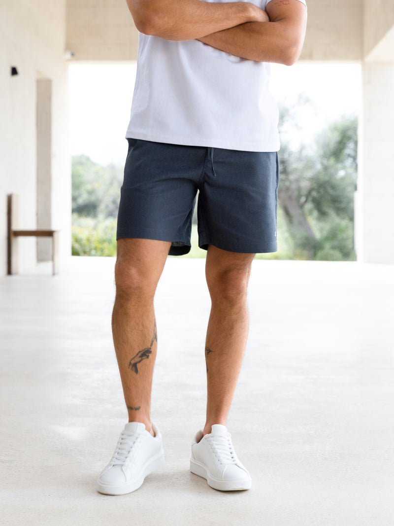 Jude Relaxed Linen Shorts - Dunkelblau