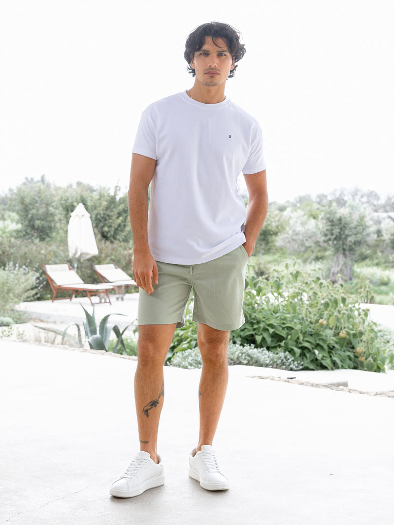 Jude Relaxed Linen Shorts - Saliegroen