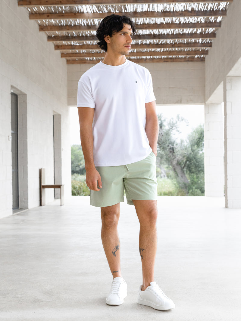 Jude Relaxed Linen Shorts - Saliegroen