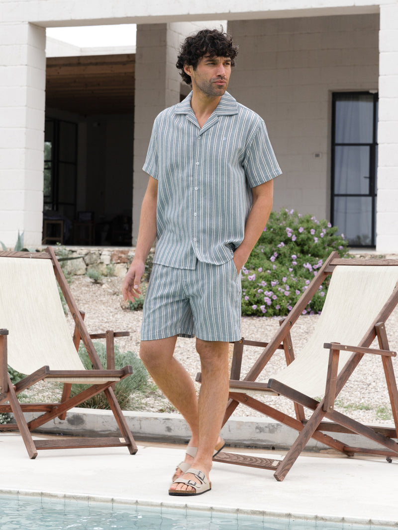*NIET UITGEBRACHT* 4335 Gestreepte herenshorts - Blauw