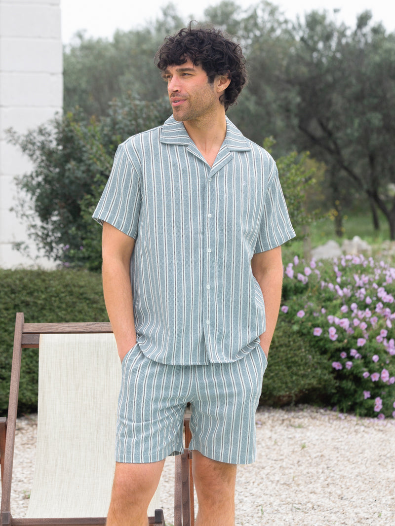 *NIET UITGEBRACHT* 4335 Gestreepte herenshorts - Blauw