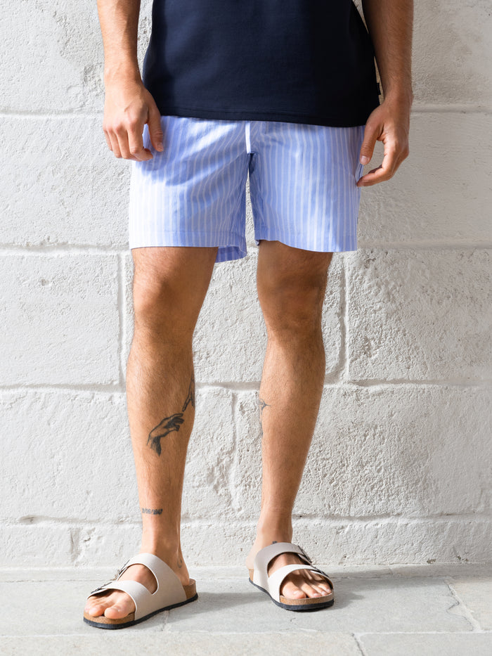 Jonah Relaxed Stripe Shorts - Blau