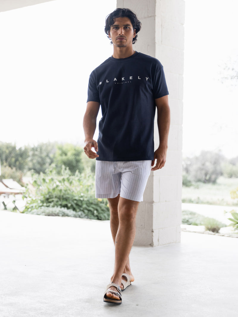 Jonah Relaxed Stripe Shorts - Grau
