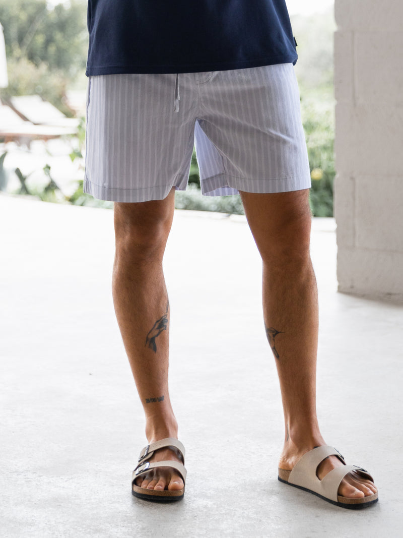 Jonah Relaxed Stripe Shorts - Grau