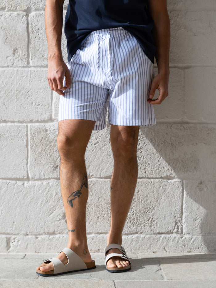 Jonah Relaxed Stripe Shorts - Weiß