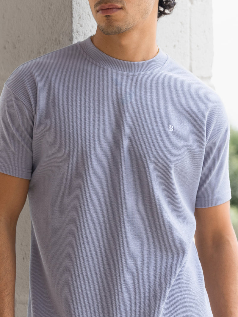 Aidan Relaxed Textured T-Shirt - Paars