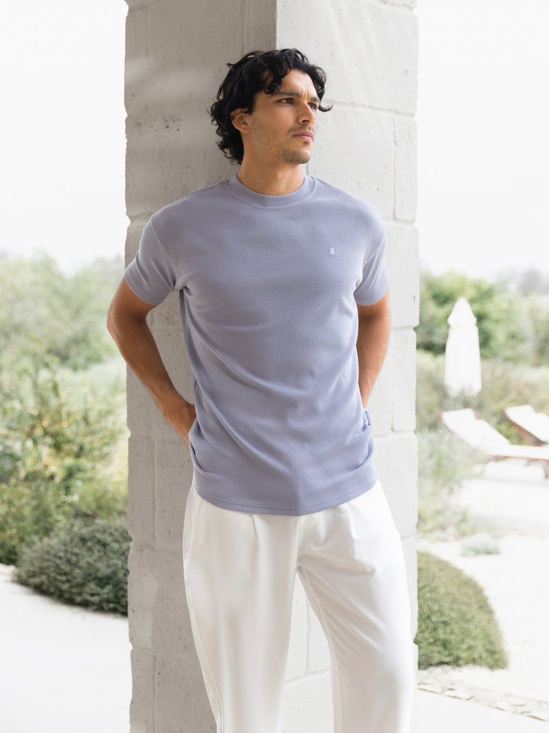 Aidan Relaxed Textured T-Shirt - Paars