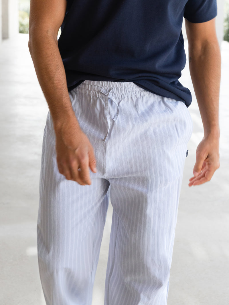 Jonah Relaxed Stripe Trousers - Grey