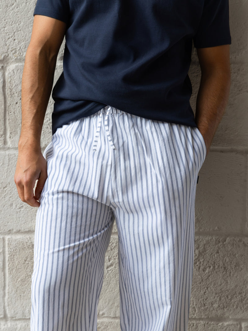 Jonah Relaxed Stripe Trousers - White