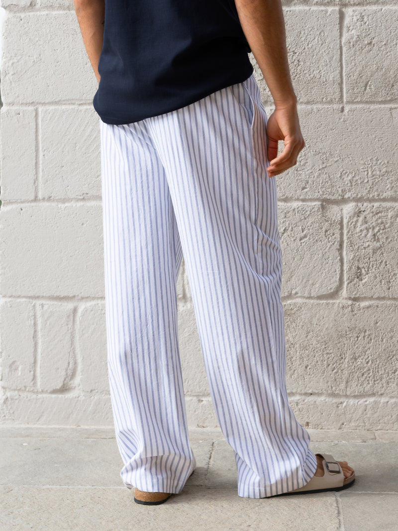 Jonah Relaxed Stripe Trousers - White
