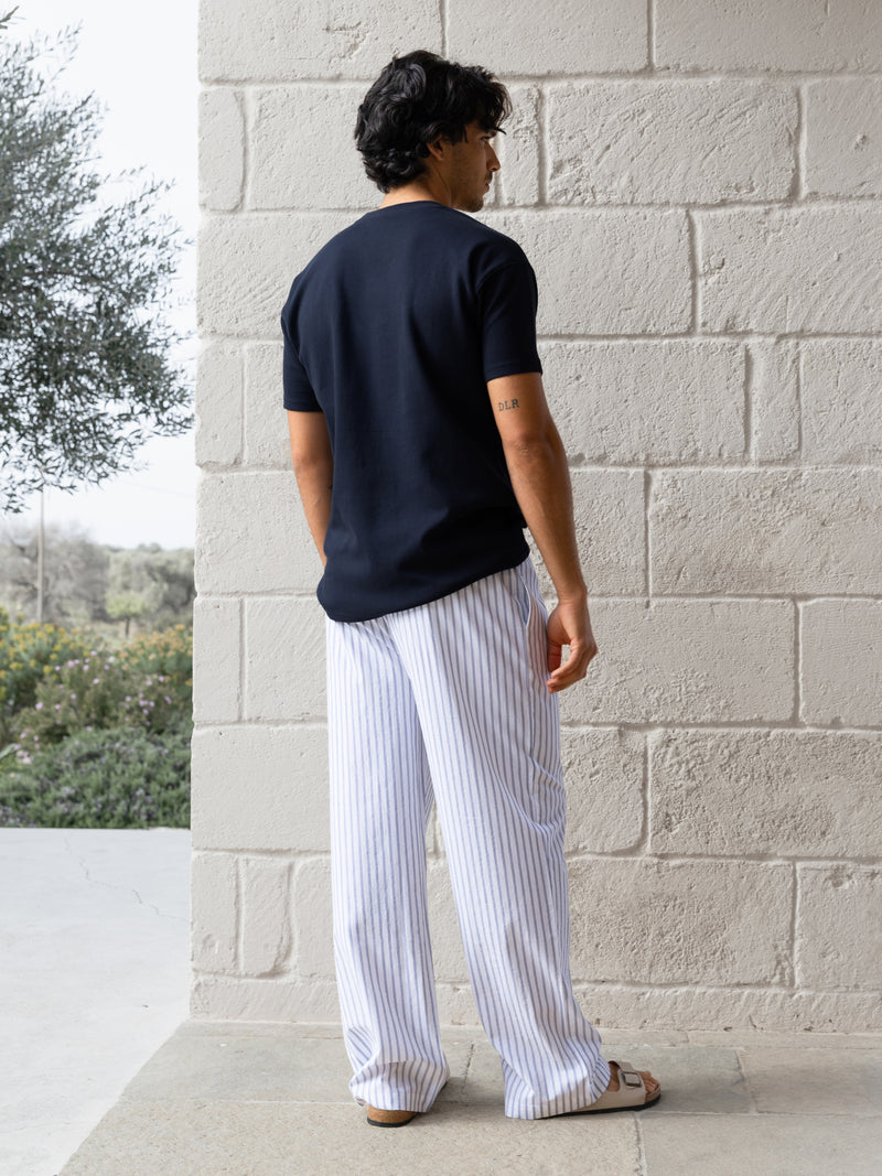 Jonah Relaxed Stripe Trousers - White
