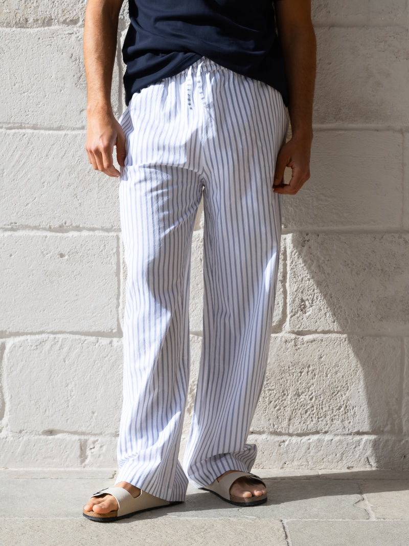 Jonah Relaxed Stripe Trousers - White