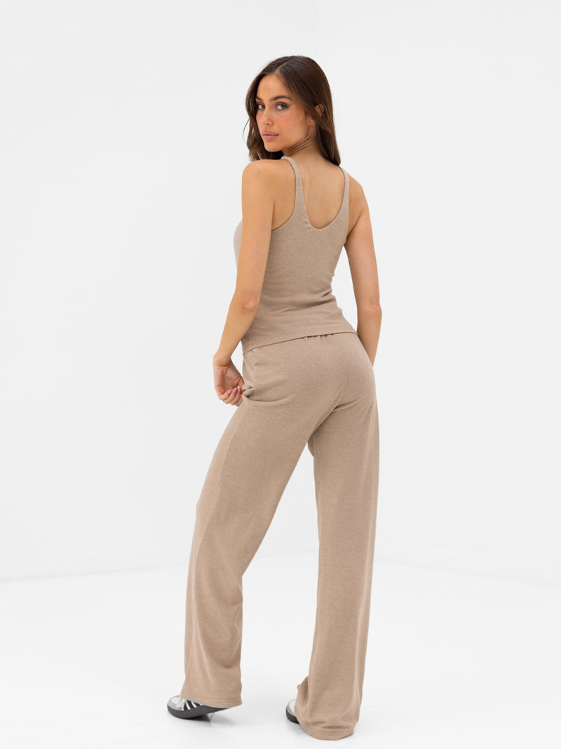Nellie Wide Leg Trousers - Mergelbeige