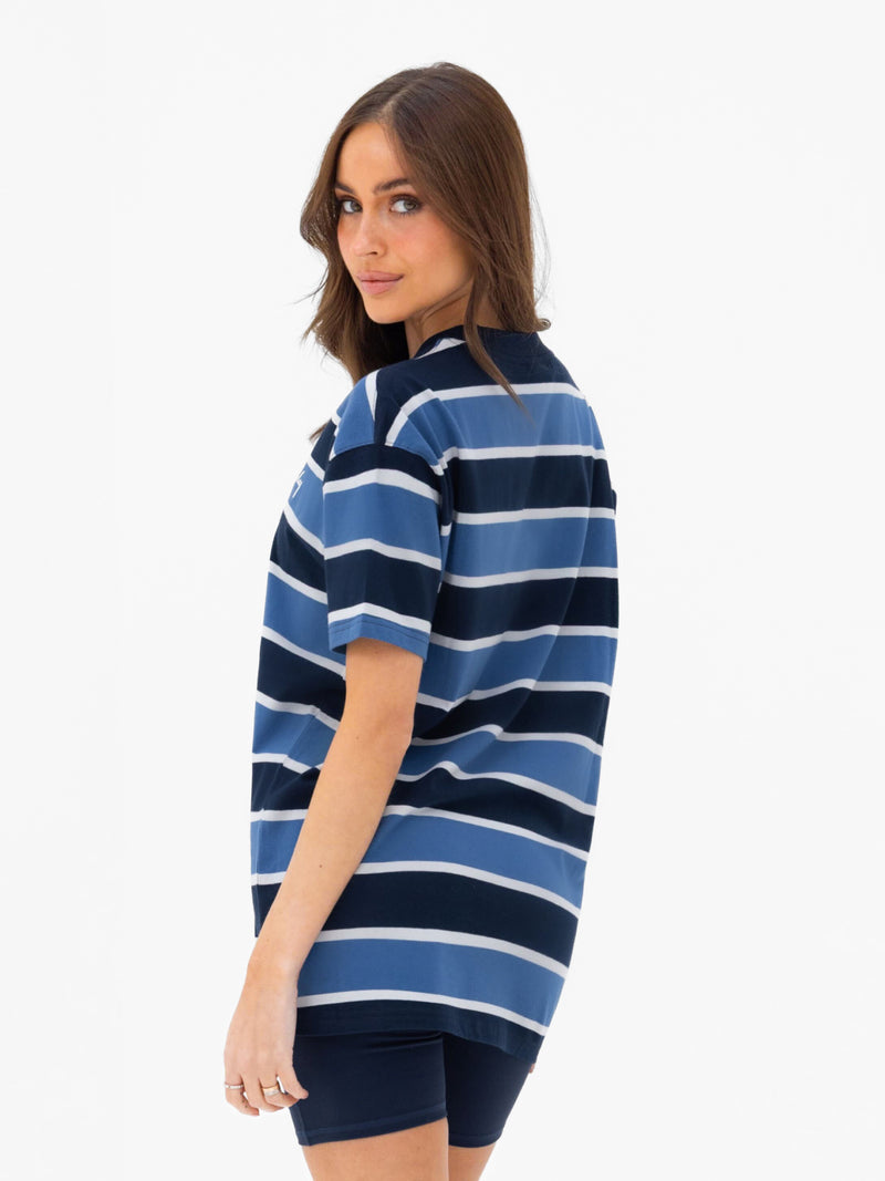 Skye Oversized Stripe T-Shirt - Blaue Mischung