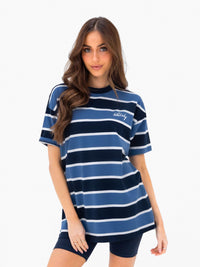 Skye Oversized Stripe T-Shirt - Blaue Mischung