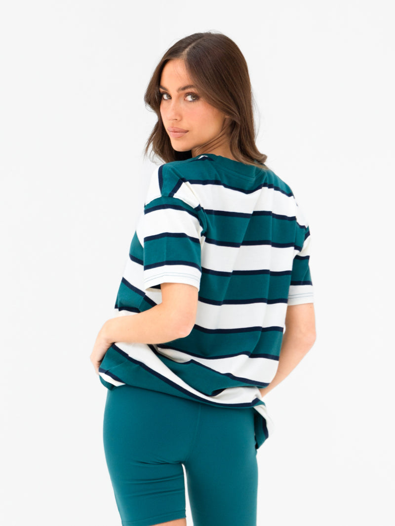 Skye Oversized Stripe T-Shirt - Grüne Mischung