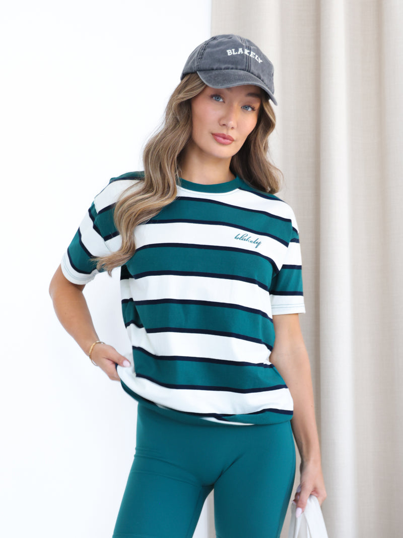 Skye Oversized Stripe T-Shirt - Grüne Mischung