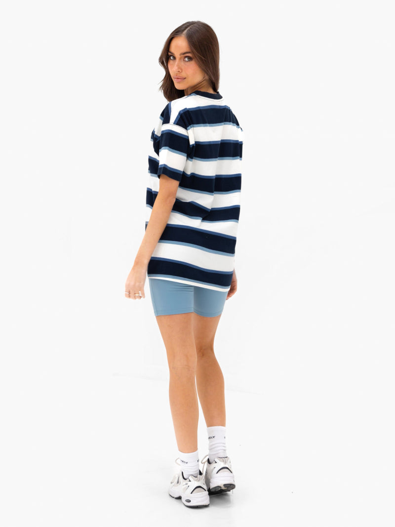 Skye Oversized Stripe T-Shirt - Navy Mix