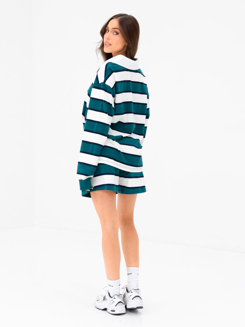 Skye Stripe Shorts - Grüne Mischung