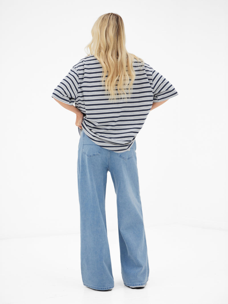 Sasha Stripe T-Shirt - Marineblauer Streifen