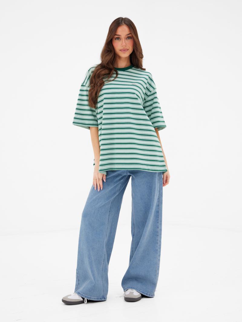Sasha Stripe T-Shirt - Grüner Streifen