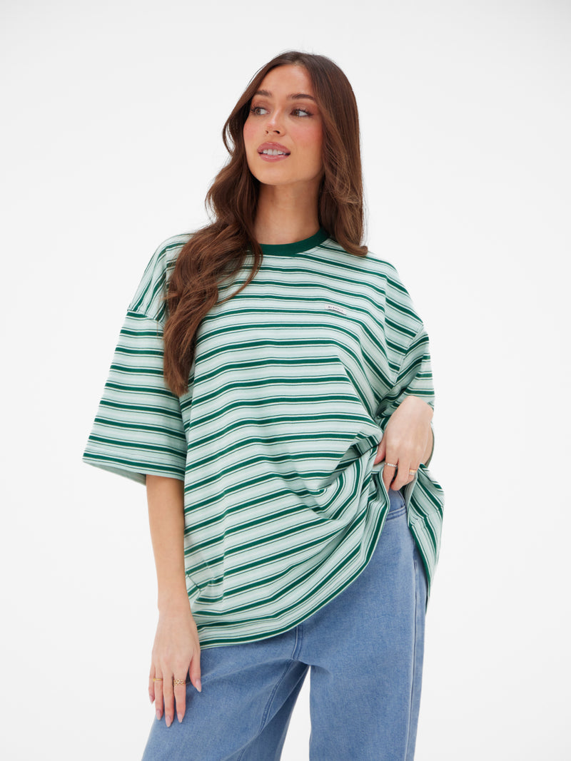 Sasha Stripe T-Shirt - Grüner Streifen