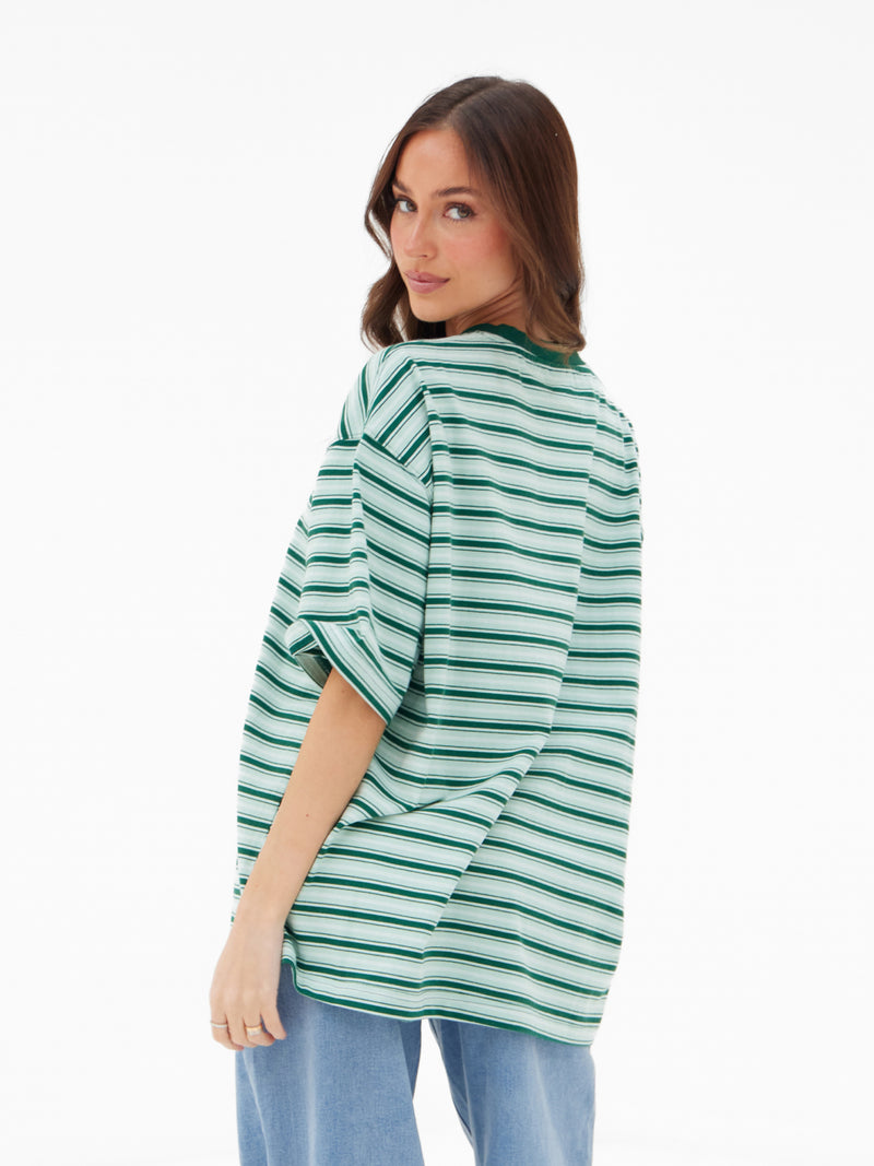 Sasha Stripe T-Shirt - Grüner Streifen