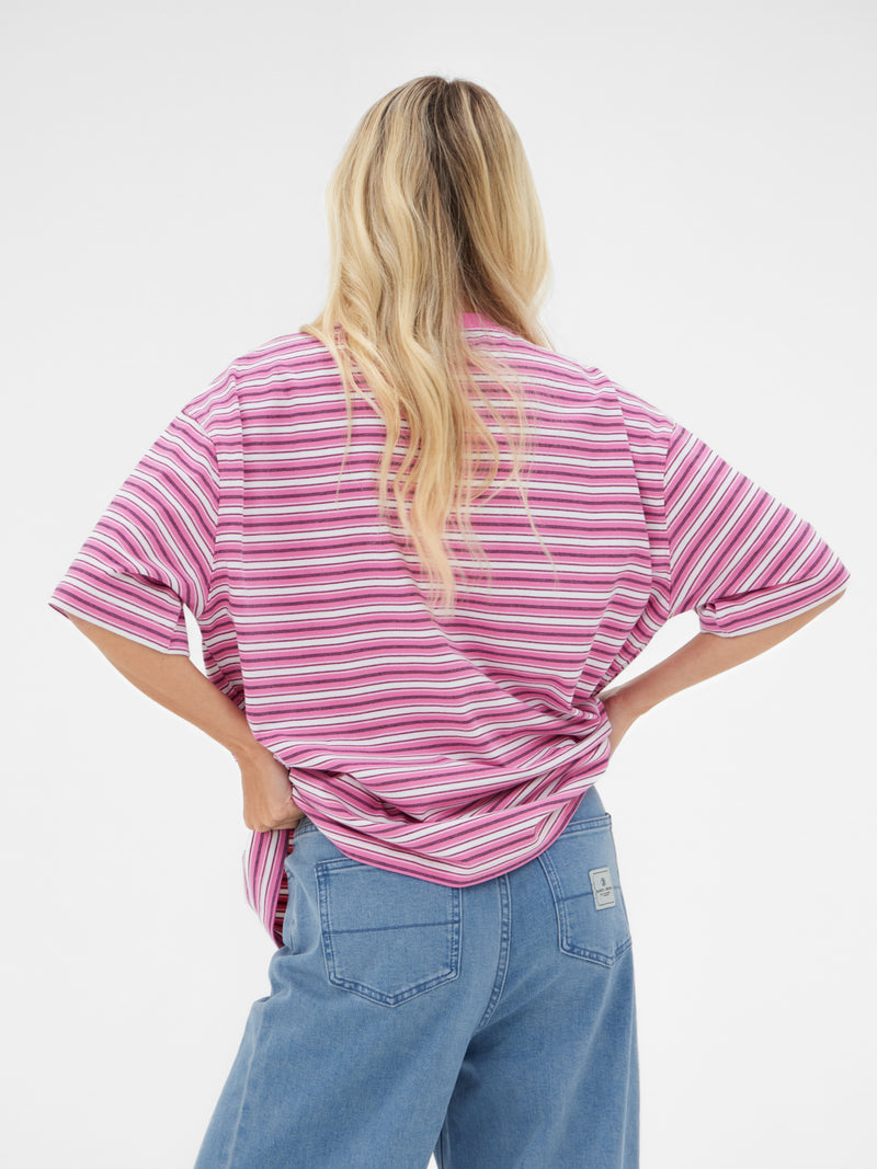 Sasha Stripe T-Shirt - Rosa Streifen