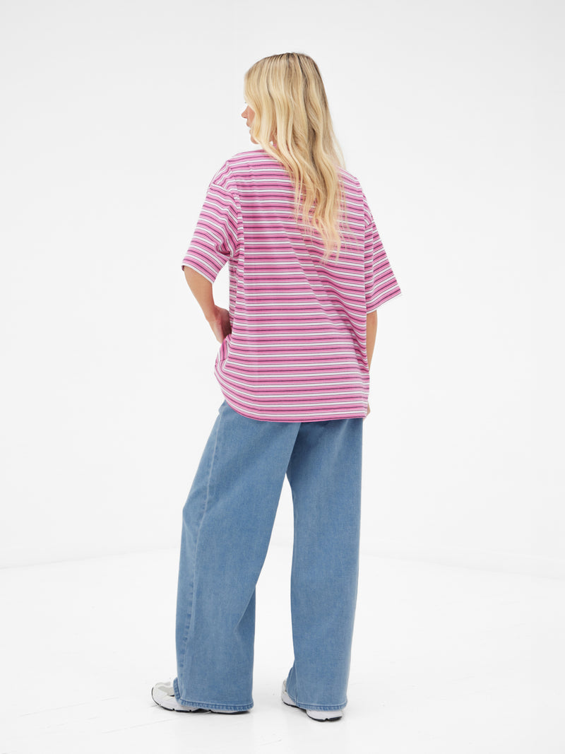 Sasha Stripe T-Shirt - Rosa Streifen