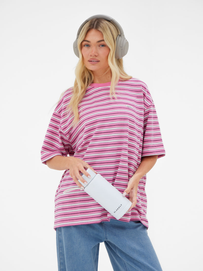 Sasha Stripe T-Shirt - Rosa Streifen