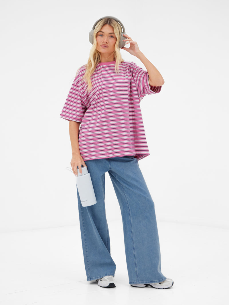Sasha Stripe T-Shirt - Rosa Streifen