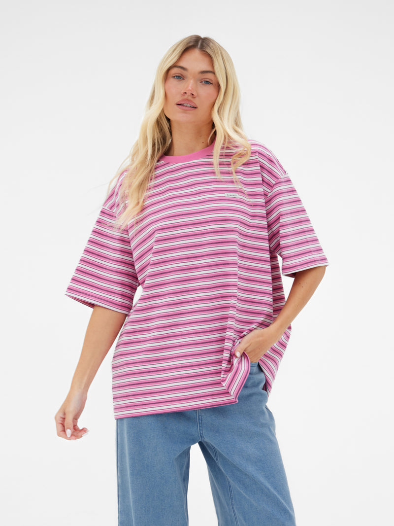 Sasha Stripe T-Shirt - Rosa Streifen