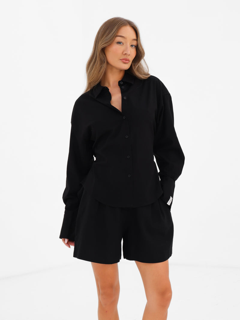Alessia Linen Shorts - Schwarz