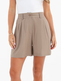 Alessia Linen Shorts - Bräunen