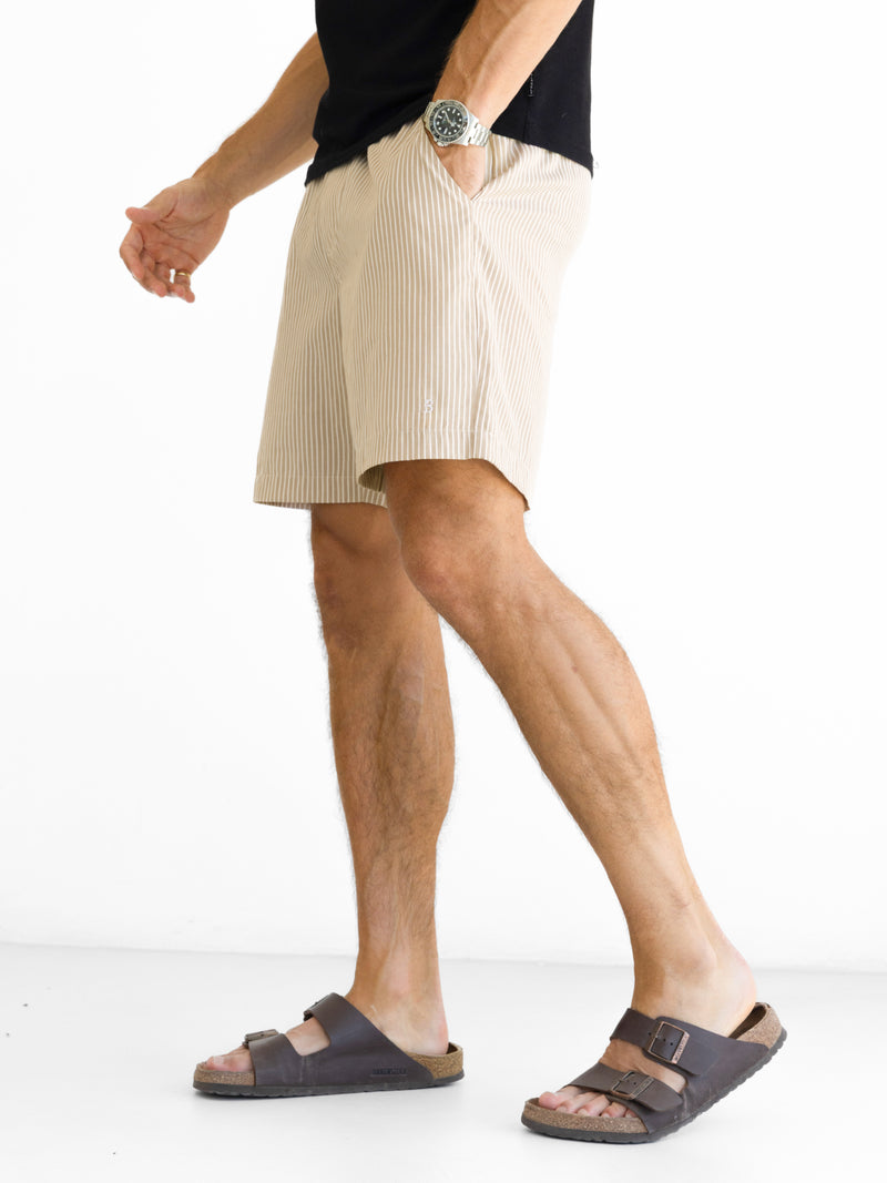 *UNRELEASED* 4406 Gestreepte herenshorts - Beige/wit