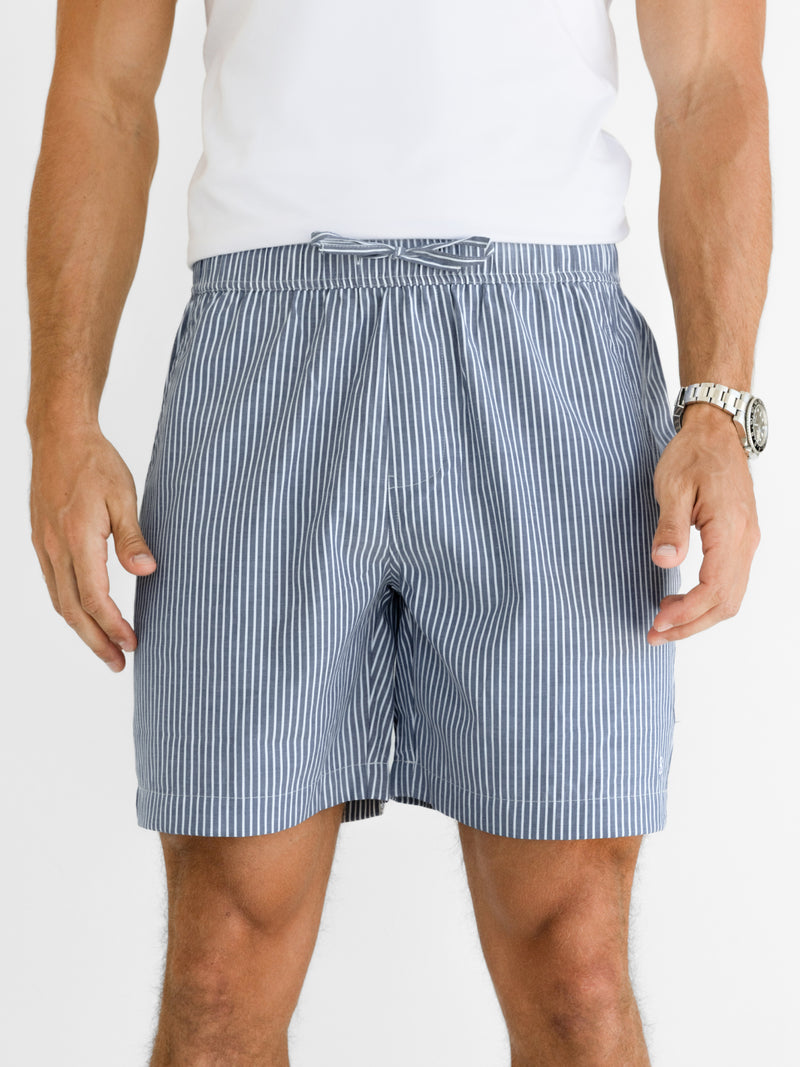 *UNRELEASED* 4406 Gestreepte herenshorts - Marine/Wit