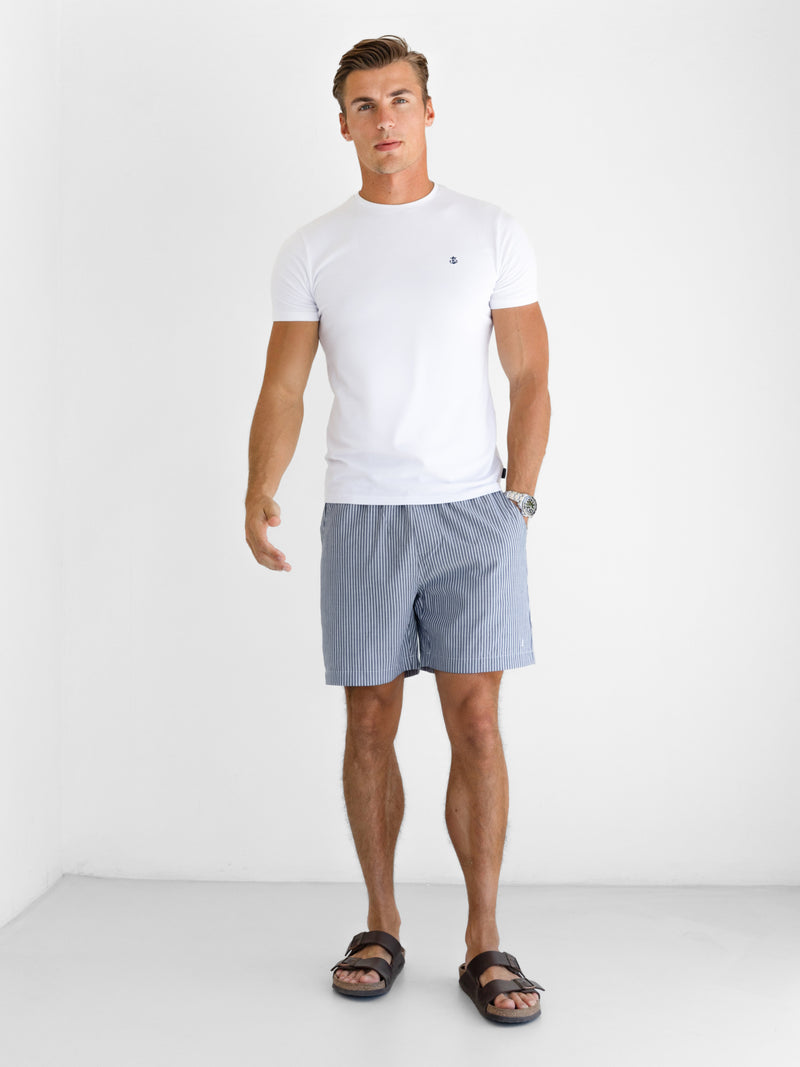 *UNRELEASED* 4406 Gestreepte herenshorts - Marine/Wit