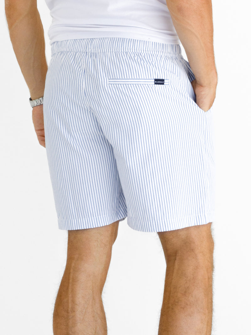 *UNRELEASED* 4406 Heren gestreepte shorts - wit/blauw