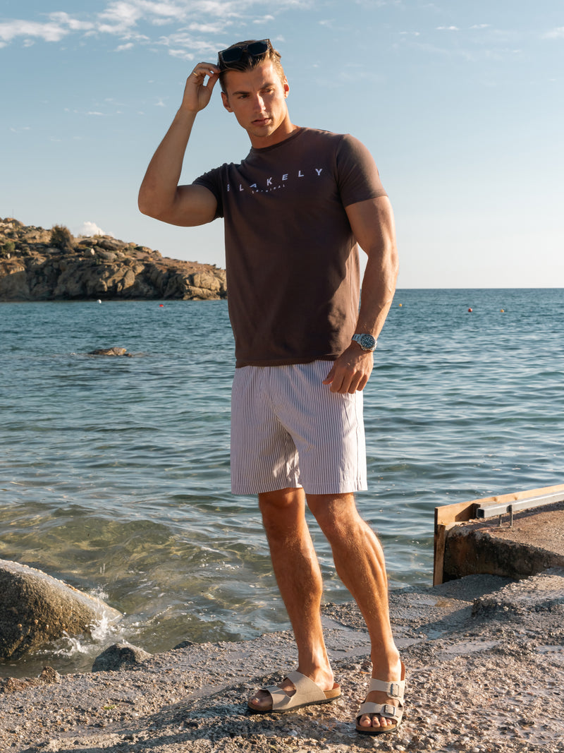 *UNRELEASED* 4406 Gestreepte herenshorts - paars/wit