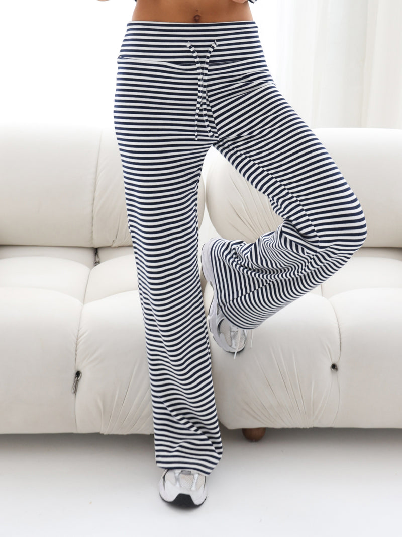 Siena Stripe Trousers - Marineblauer Streifen